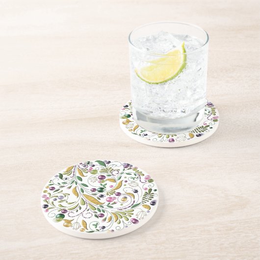 Dessous De Verre En Grès Dessous de verre - grès - Cercle toscan (Côté)