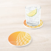 Dessous De Verre En Grès Dessus de verre en grès orange géométrique abstrai (Côté)