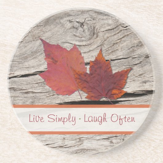 Dessous De Verre En Grès Dessus de verre en pierre de grange pour feuilles  (Devant)