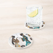 Dessous De Verre En Grès Deux beautés (Côté)