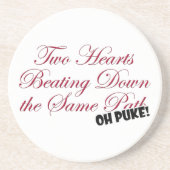 Dessous De Verre En Grès Deux coeurs (Devant)