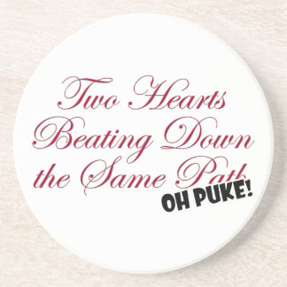 Dessous De Verre En Grès Deux coeurs