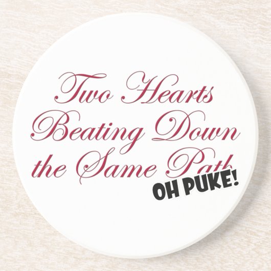 Dessous De Verre En Grès Deux coeurs (Devant)