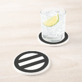 Dessous De Verre En Grès Deux lignes, encerclées (Côté)