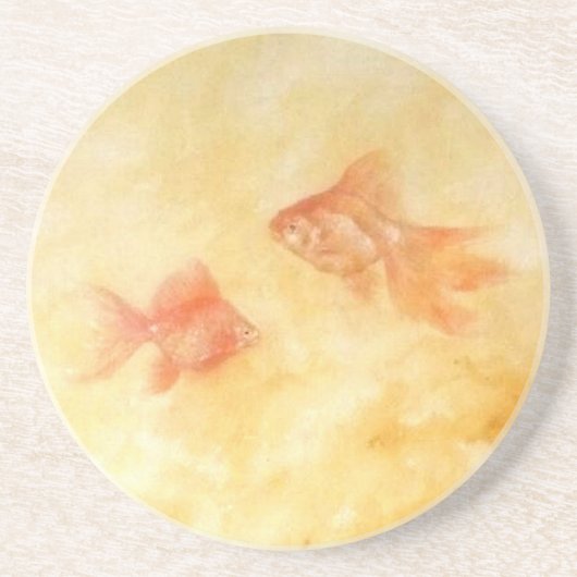 Dessous De Verre En Grès Deux poissons rouges (Devant)