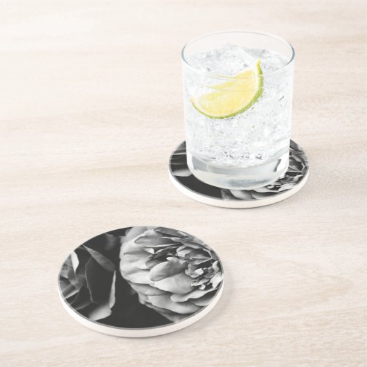 Dessous De Verre En Grès deux roses (Côté)