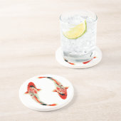 Dessous De Verre En Grès Deux rouge Koi (Côté)