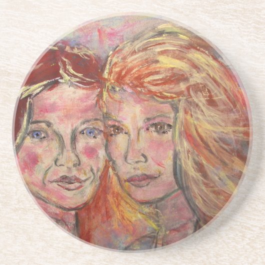 Dessous De Verre En Grès Deux Sœurs (Devant)