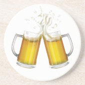 Dessous De Verre En Grès Deux tasses avec une bière légère. (Devant)