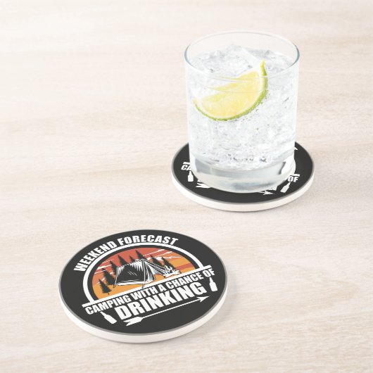 Dessous De Verre En Grès Devis de camping amusant (Côté)