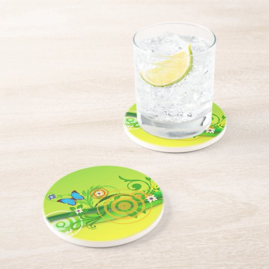 Dessous de verre en grès d'explosion printanière (Côté)