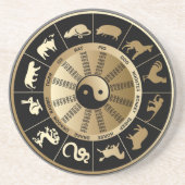 Dessous De Verre En Grès Diagramme chinois de zodiaque (Devant)