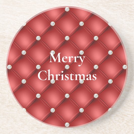 Dessous De Verre En Grès Diamant rouge (Devant)