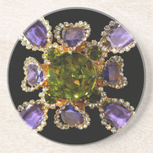 Dessous De Verre En Grès Diamants d'améthyste violet Emeralds bijoux