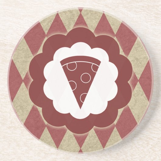 Dessous De Verre En Grès diamants de la pizza (Devant)