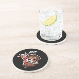 Dessous De Verre En Grès Dinde Meugle Drôle Action de grâce