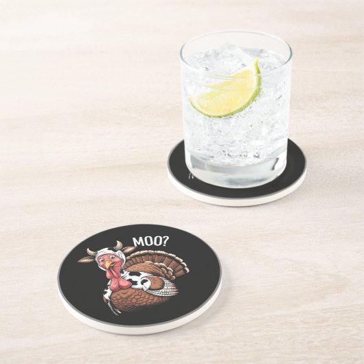 Dessous De Verre En Grès Dinde Meugle Drôle Action de grâce (Côté)