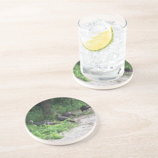 Dessous De Verre En Grès Dindes sauvages (Côté)