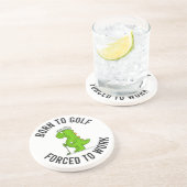 Dessous De Verre En Grès Dinosaur golfeur né force de golf pour travailler  (Côté)