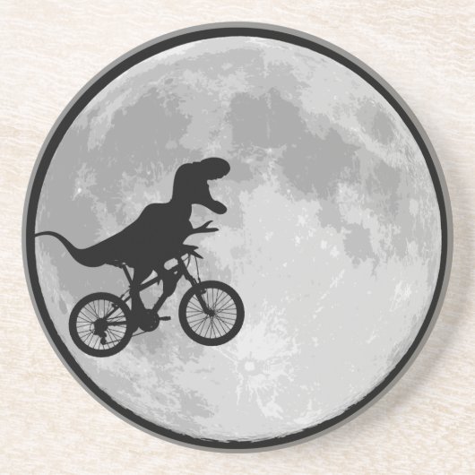 Dessous De Verre En Grès Dinosaur Vélo & Lune (Devant)