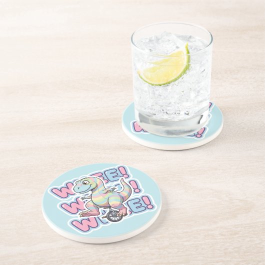 Dessous De Verre En Grès Dinosaur,Whee!!! (Côté)