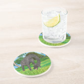 Dessous De Verre En Grès Dinosaure Brachiosaurus (Côté)