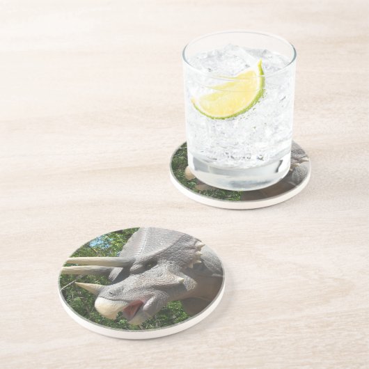 Dessous De Verre En Grès dinosaure de Tricératops (Côté)