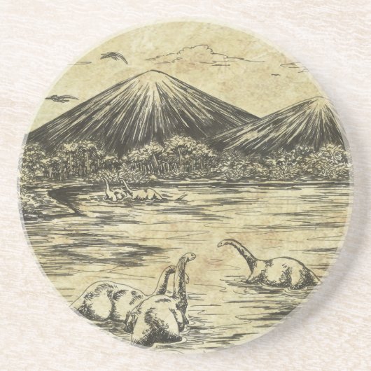 Dessous De Verre En Grès Dinosaures (Devant)