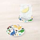 Dessous De Verre En Grès Dinosaures motif transparent (Côté)