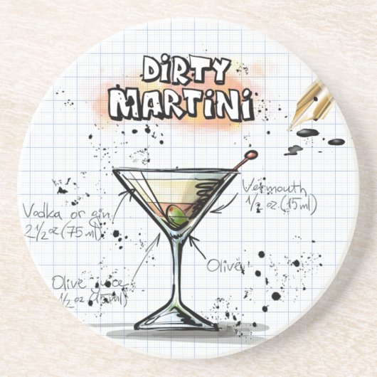 Dessous De Verre En Grès Dirty Martini (Devant)