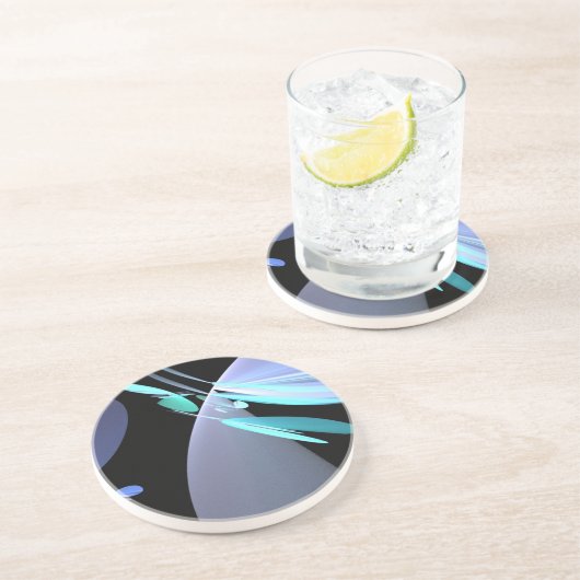 Dessous De Verre En Grès Disques de couleur mince (Côté)