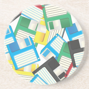Dessous De Verre En Grès Disquettes