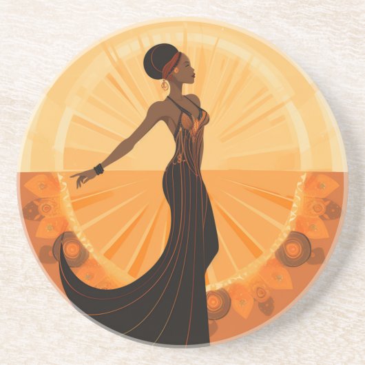 DESSOUS DE VERRE EN GRÈS DIVINE FEMININE #5 (Devant)