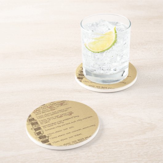 Dessous De Verre En Grès dix commandements (Côté)