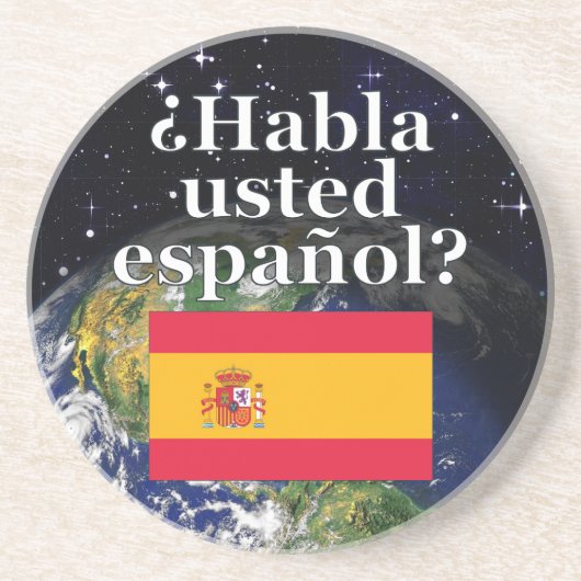 Dessous De Verre En Grès Do you speak Spanish ? Flag & Earth (Devant)