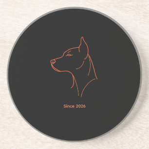 Dessous De Verre En Grès Doberman Minimaliste Personnalisé 