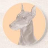 Dessous De Verre En Grès Doberman Portrait (Devant)