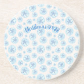 Dessous De Verre En Grès dollar de sable bleu aquatique (Devant)