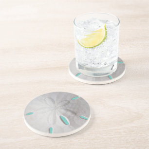 Dessous De Verre En Grès Dollar de sable océan plage été turquoise blanc 