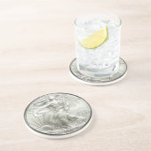 DESSOUS DE VERRE EN GRÈS DOLLAR EN ARGENT D'EAGLE D'AMÉRICAIN (Côté)