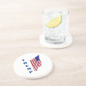 Dessous De Verre En Grès Donald Trump American Flag Pop Art (Côté)