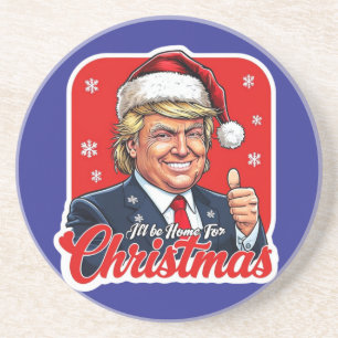 Dessous De Verre En Grès Donald Trump Christmas Santa Claus Art