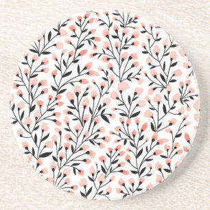 Dessous De Verre En Grès Doodle Flowers : Coral Floral sans joint.