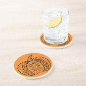 Dessous De Verre En Grès Doodles d'Halloween boho mandala citrouilles Autom (Côté)
