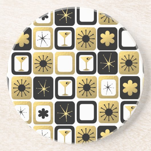 Dessous de verre en grès doré rétro (Devant)