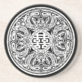 Dessous De Verre En Grès Double bonheur (Devant)