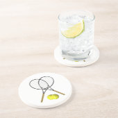 Dessous De Verre En Grès Double Tennis Sport Thème (Côté)