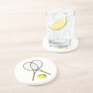 Dessous De Verre En Grès Double Tennis Sport Thème