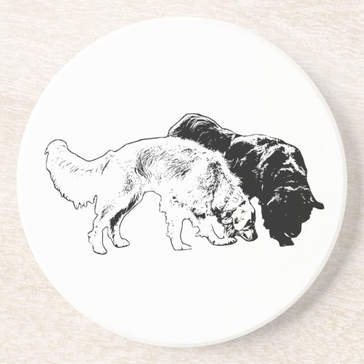 Dessous De Verre En Grès Double triage à la tombée de la nuit (Devant)