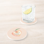 Dessous De Verre En Grès Doux comme un cœur de pêche (Côté)